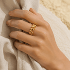 Lucia Sculpted Link Band Ring - Luzy Jewels