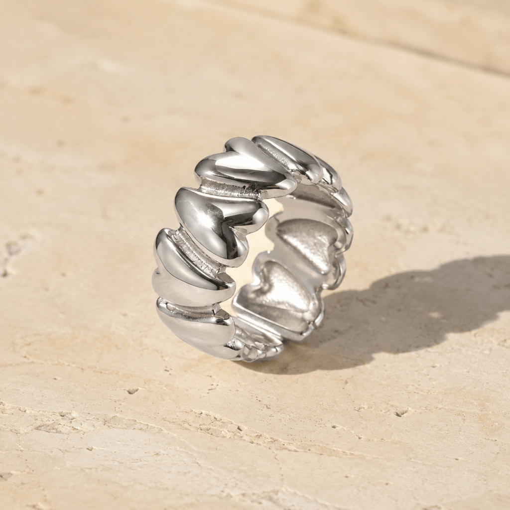 Lucia Sculpted Link Band Ring - Luzy Jewels