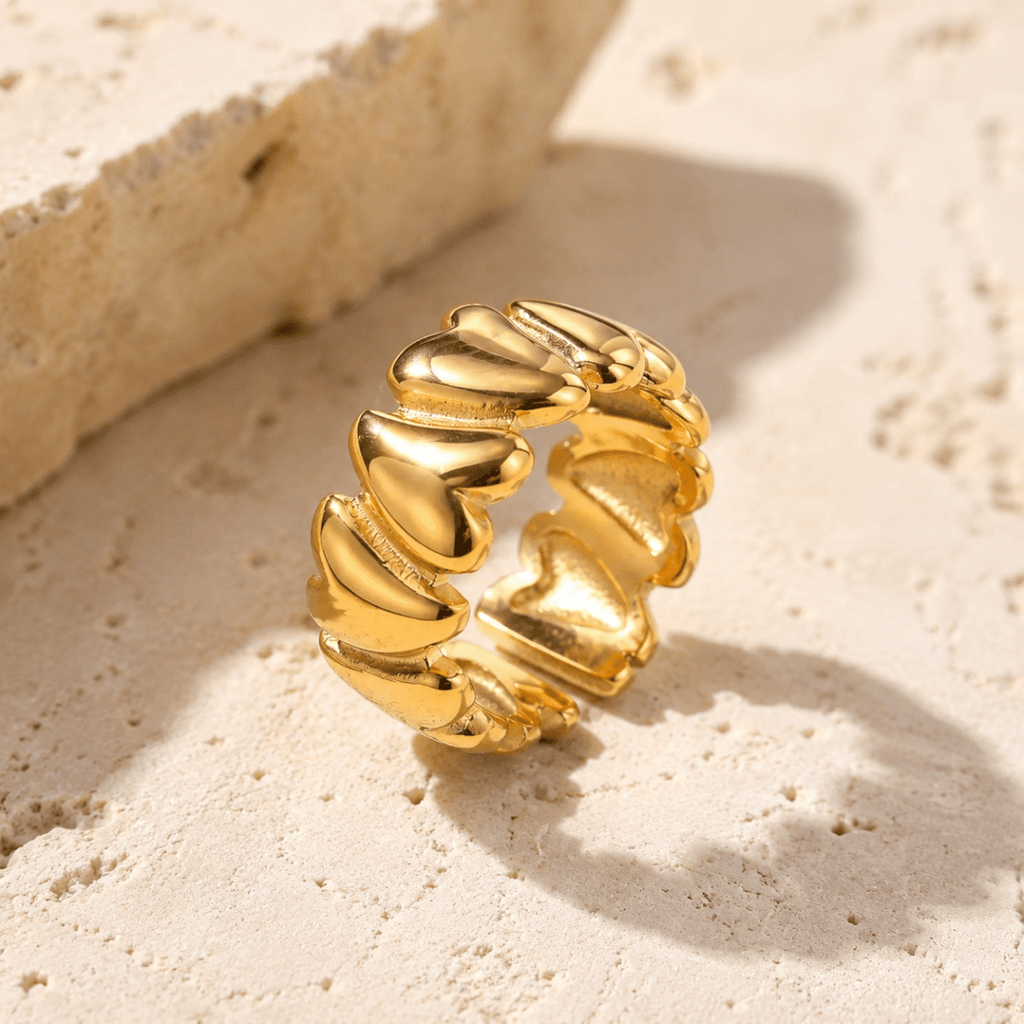 Lucia Sculpted Link Band Ring - Luzy Jewels