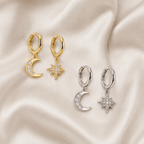 Lunara Celestial Charm Huggies - Luzy Jewels