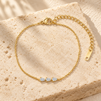 Alanoria Three-Pear Stone Bracelet with clear stones – Mediterranean view 1