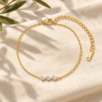 Alanoria Three-Pear Stone Bracelet with clear stones – Mediterranean view 3