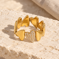 Amorielle Pavé Heart Band Ring — full product view