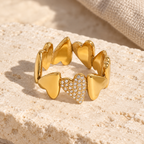 Amorielle Pavé Heart Band Ring — full product view