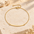 Arcelia Slim Curved Bar Bracelet — construction and finish detail