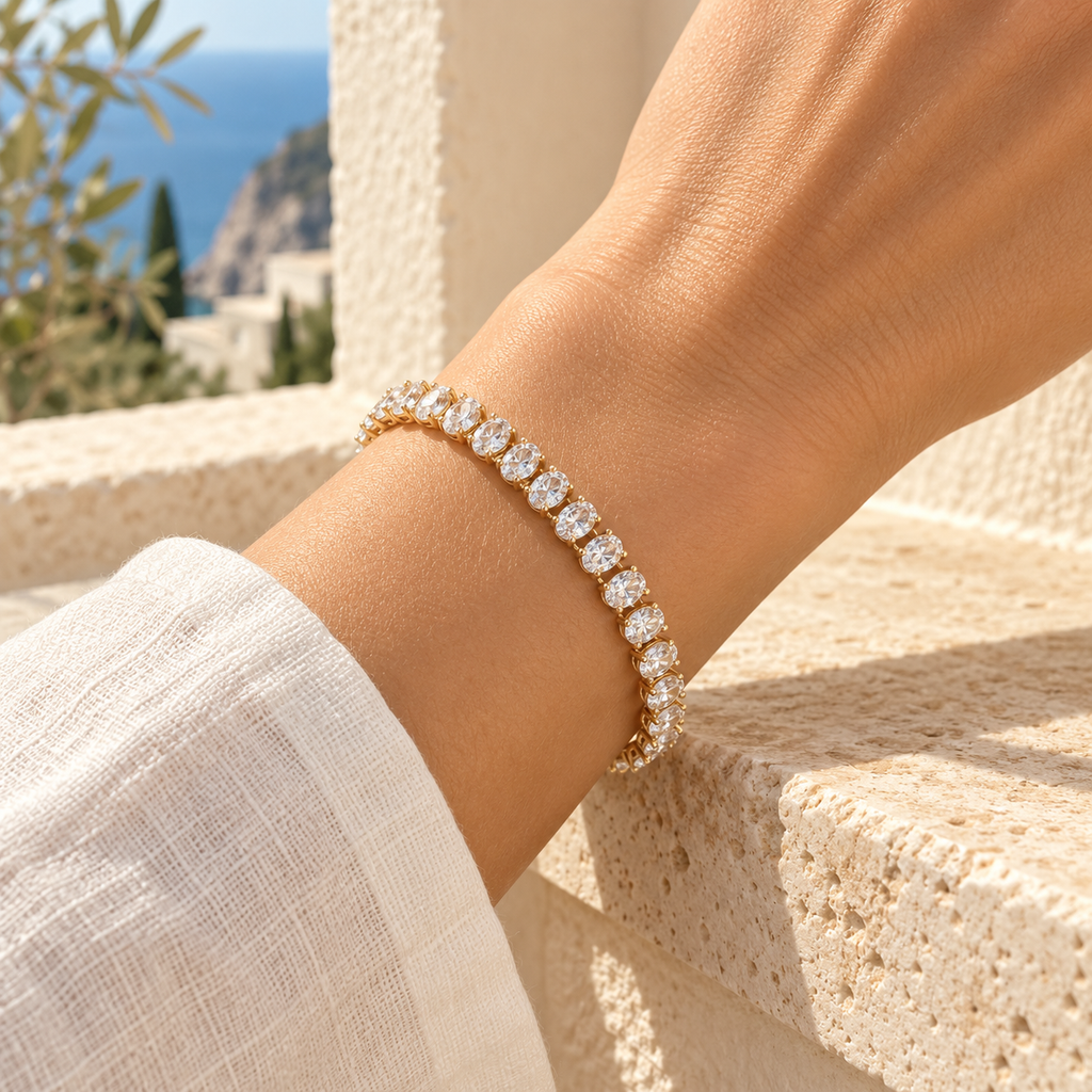 Caeloria Oval-Cut Tennis Bracelet – Mediterranean view 3