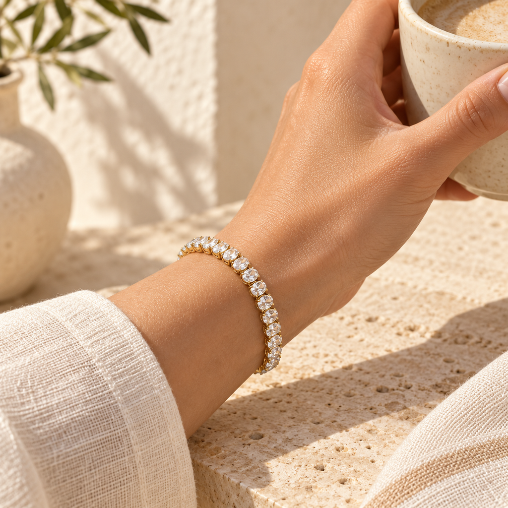 Caeloria Oval-Cut Tennis Bracelet – Mediterranean view 7