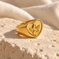 Cherielle Cherub Heart Signet Ring — full product view