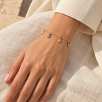 Cromielle Six Gem Drop Bracelet — worn at realistic scale