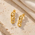 Curbelle Three-Link Drop Earrings — construction and finish detail