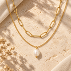 Doreva Layered Pearl Necklace — full product view