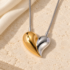 Duocielle Split Heart Necklace — full product view