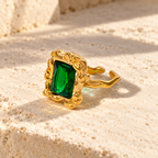 Esmerielle Sculpted Green Ring — full product view