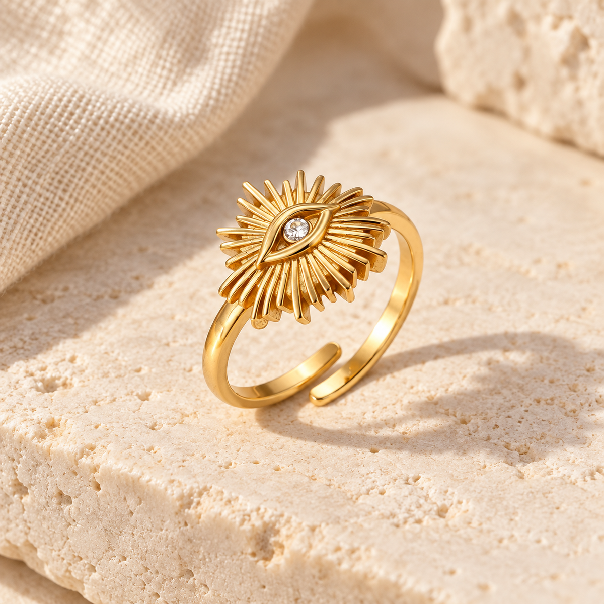 Heliave Sunray Eye Ring — full product view