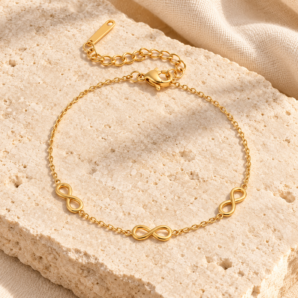 Infinitelle Triple Infinity Bracelet — full product view