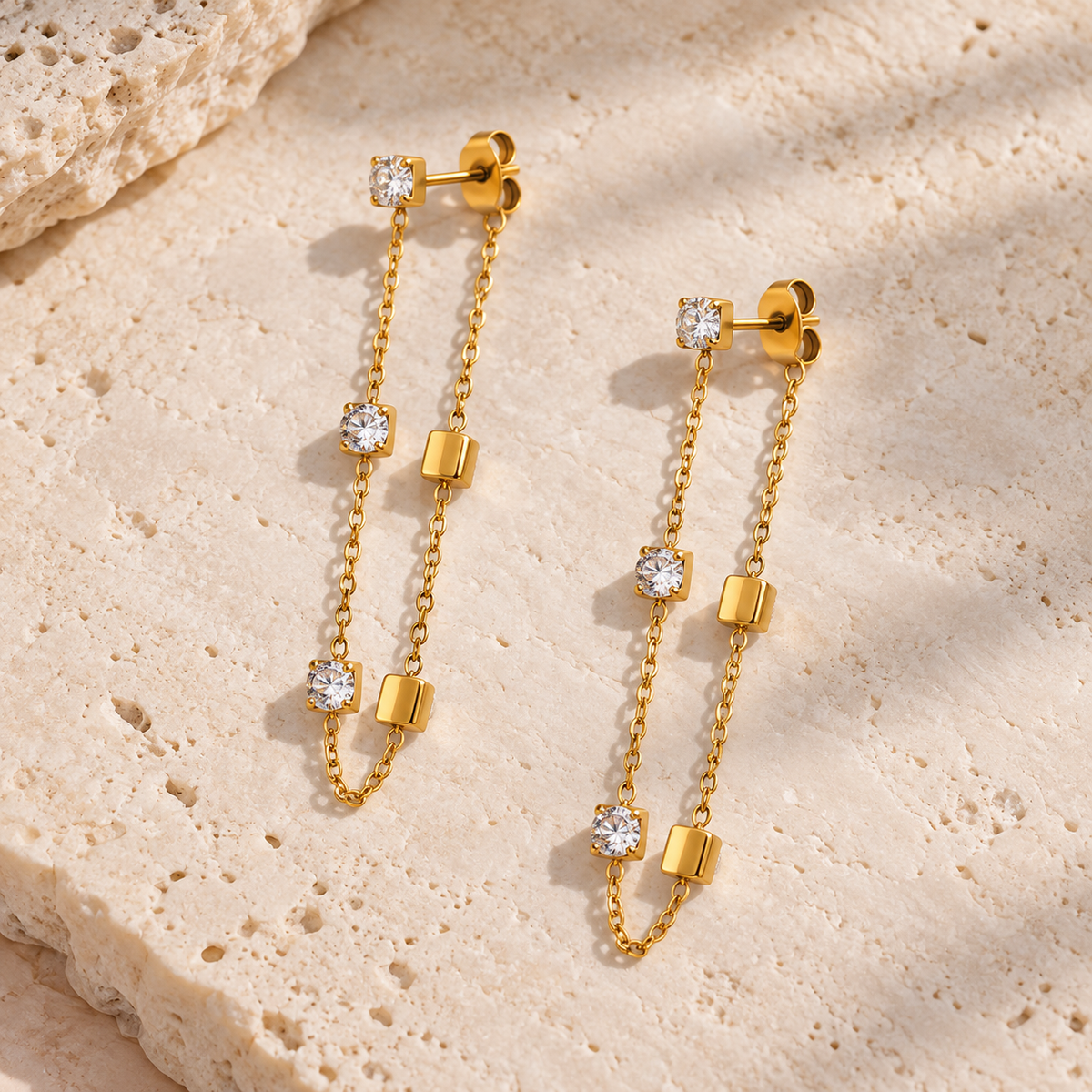 Irilisse Crystal Station Loop Earrings — full product view