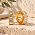 Lexoria Baguette Huggie Earrings in gold – Mediterranean still life 1