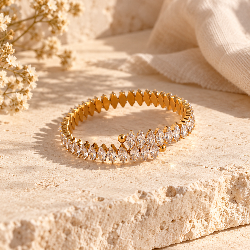 Lunessia Marquise Wrap Bracelet — construction and finish detail
