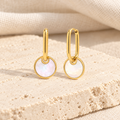 Nacrelle Shell Disc Drop Hoops — full product view