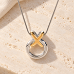 Nodavelle Two-Tone Loop Necklace — full product view