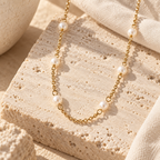 Norelia Freshwater Pearl Station Necklace – Mediterranean view 1