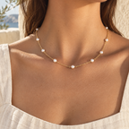 Norelia Freshwater Pearl Station Necklace – Mediterranean view 8