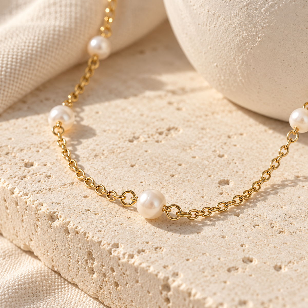 Norelia Freshwater Pearl Station Necklace – Mediterranean view 9
