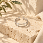 Olivenia Double-Rail Open Ring in silver – Mediterranean view 2