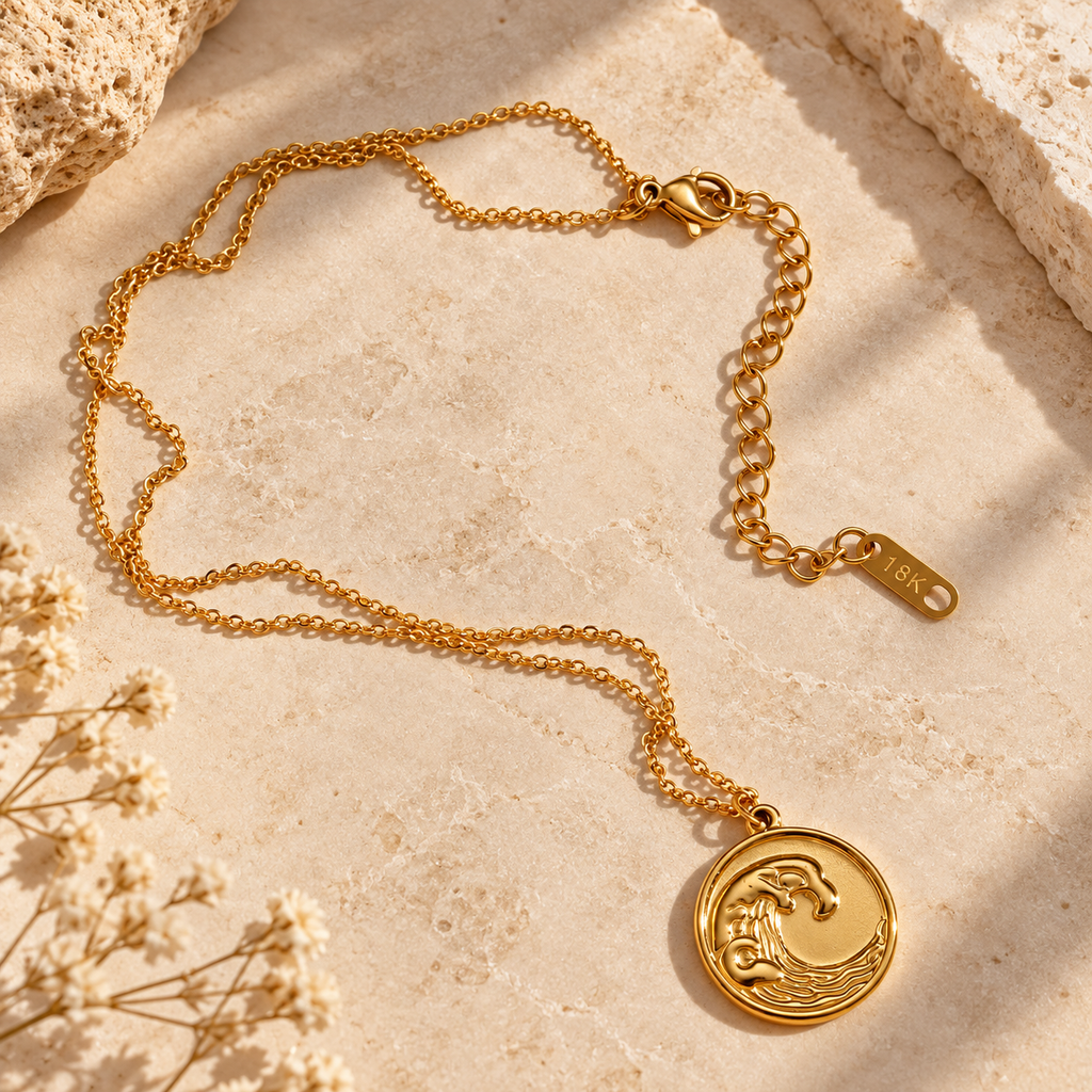 Ondessa necklace showing lobster clasp and extension chain