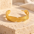 Pennavie Sculpted Feather Cuff — full product view