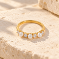Perlacielle Pearl and Crystal Ring — full product view