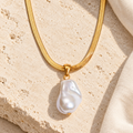 Perlisse Herringbone Pearl Necklace — full product view