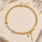 Stelavelle Pearl and Charm Necklace — full product view