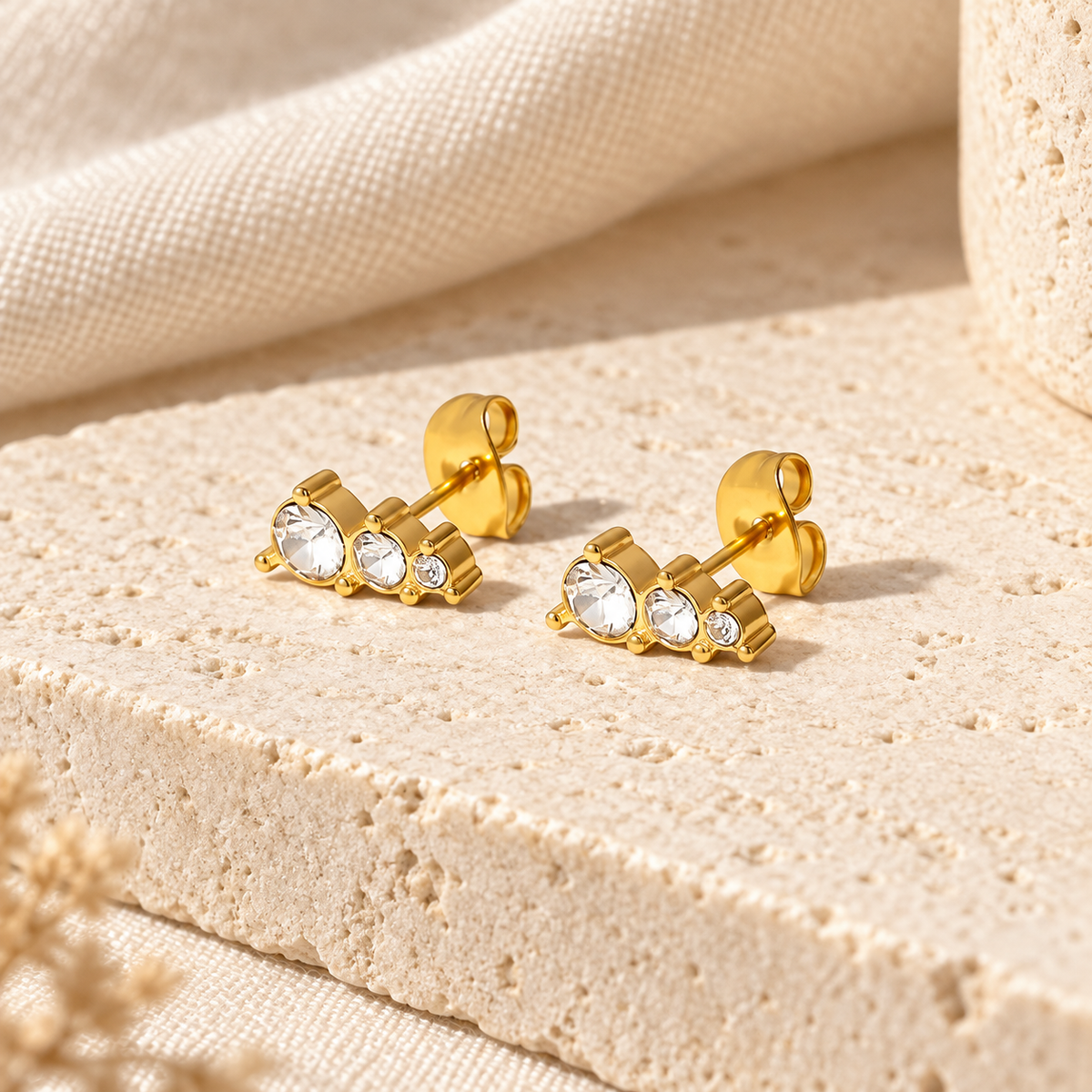 Trelisse Graduated Trio Stud Earrings — full product view