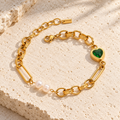 Verdelline Pearl and Green Heart Bracelet — full product view