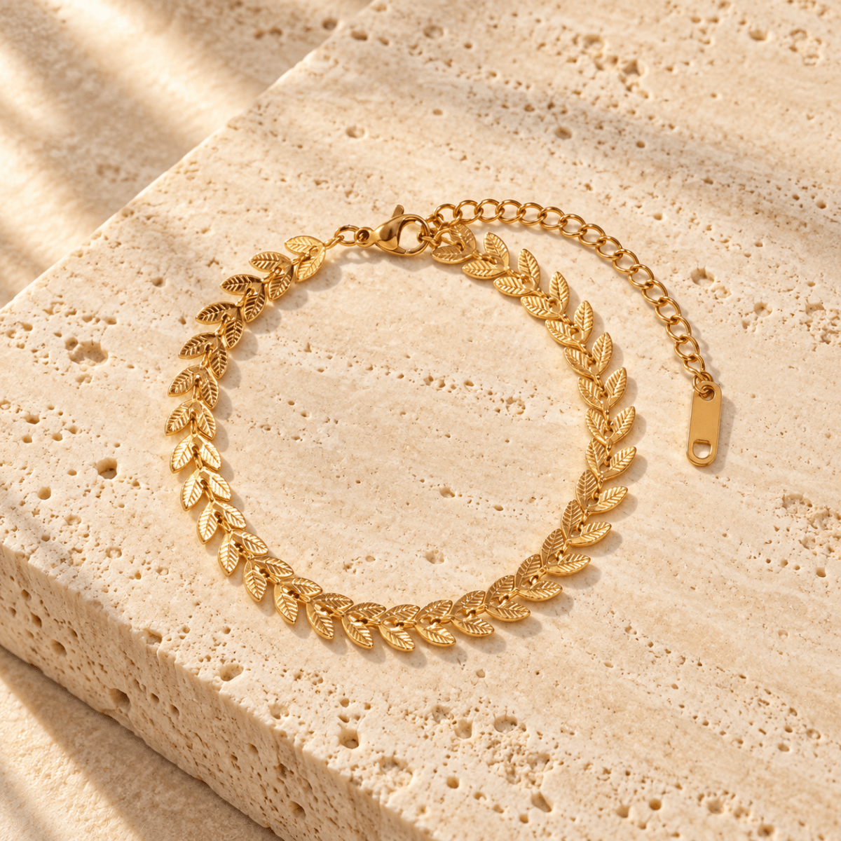 Madelora Leaf-Link Anklet - Luzy Jewels