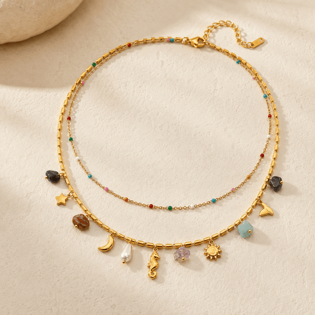 Maravela Coastal Charm Layered Necklace - Luzy Jewels