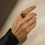 Marea Pearl & Amber Bypass Ring - Luzy Jewels