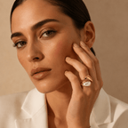 Marea Pearl & Amber Bypass Ring - Luzy Jewels