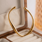 Marella Sculptural Wave Cuff Bracelet - Luzy Jewels