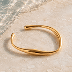 Marella Sculptural Wave Cuff Bracelet - Luzy Jewels