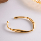 Marella Sculptural Wave Cuff Bracelet - Luzy Jewels