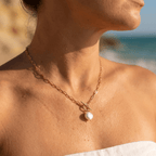 Marena Pearl Toggle Necklace - Luzy Jewels