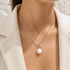 Marena Pearl Toggle Necklace - Luzy Jewels