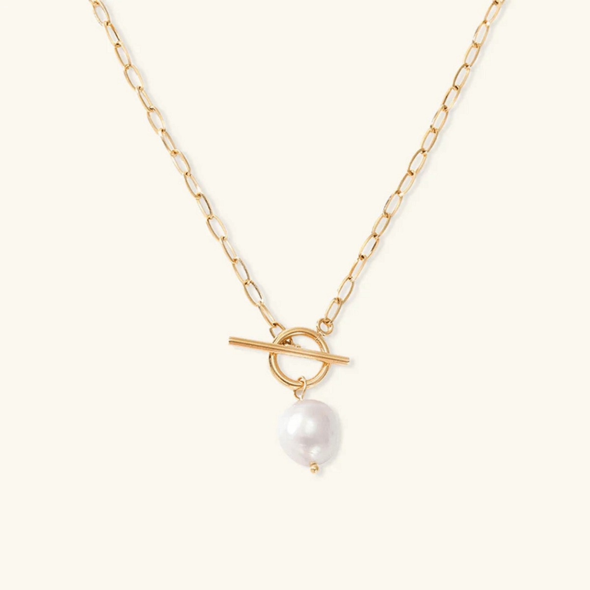 Marena Pearl Toggle Necklace - Luzy Jewels