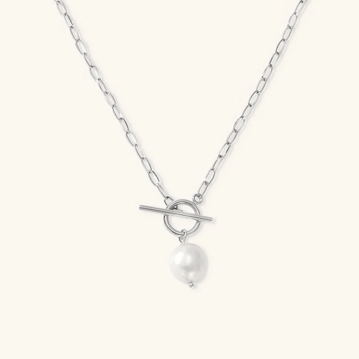 Marena Pearl Toggle Necklace - Luzy Jewels