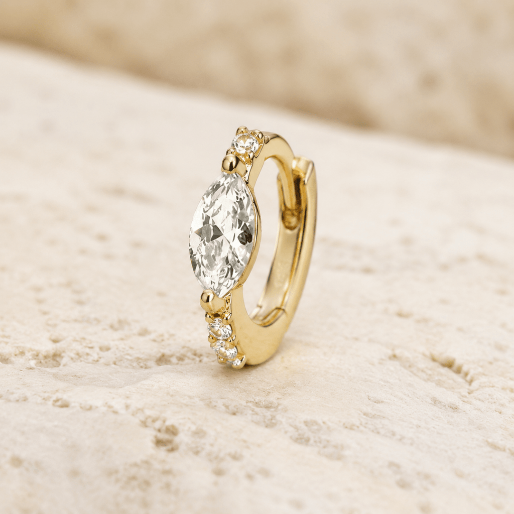 Maribel Marquise Pavé Mini Hoops - Luzy Jewels