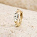 Maribel Marquise Pavé Mini Hoops - Luzy Jewels
