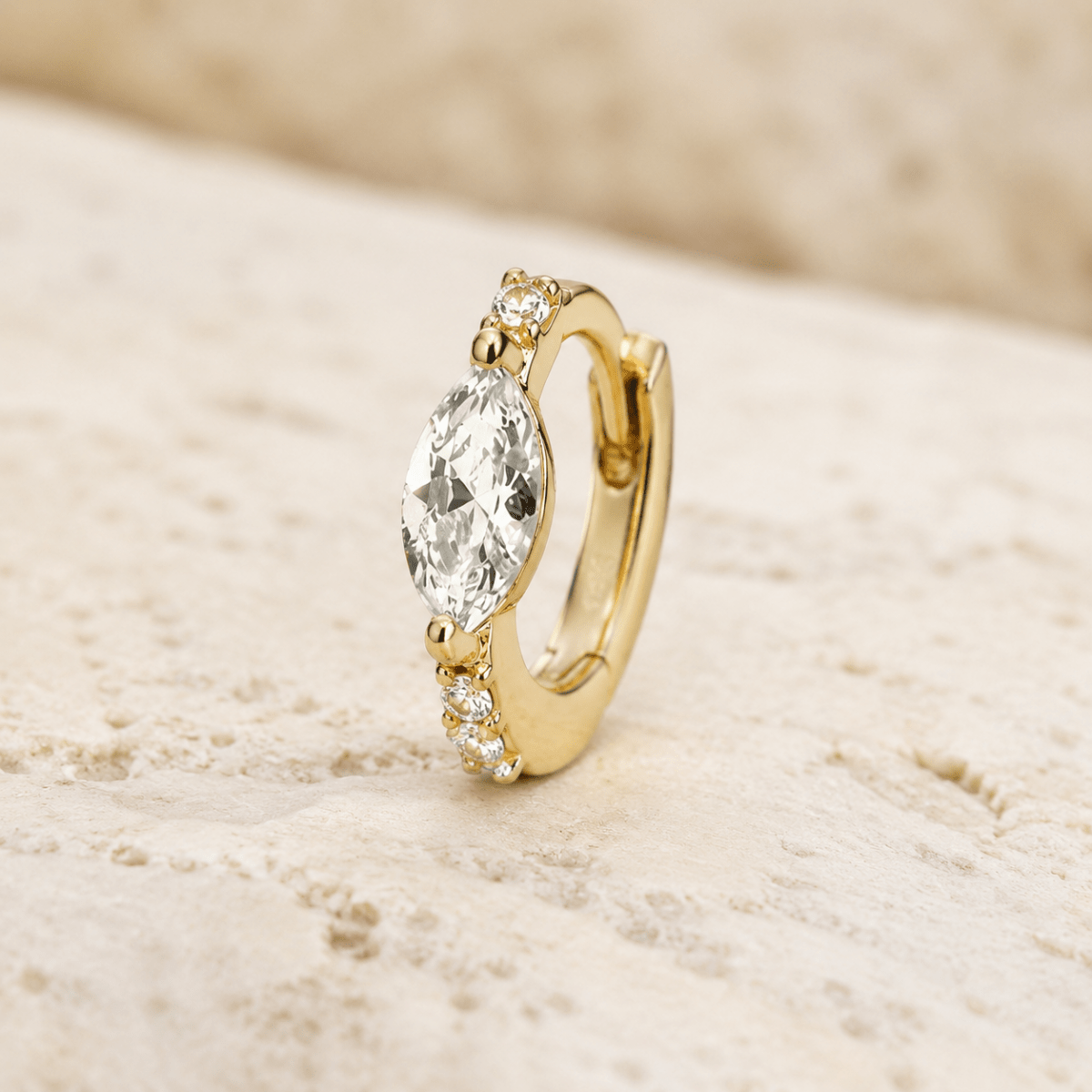 Maribel Marquise Pavé Mini Hoops - Luzy Jewels