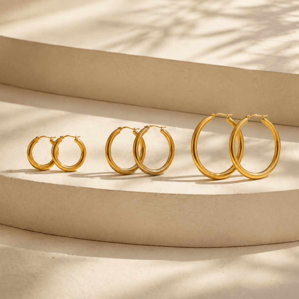 Marisol Graduated Wide Hoop Earrings - Luzy Jewels